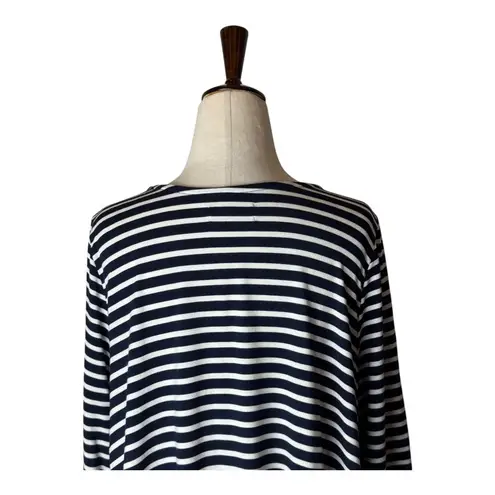 Mott50 Shirt Women Medium Blue White Striped UPF 50 Sun Shirt Tee Gorpcore Blue