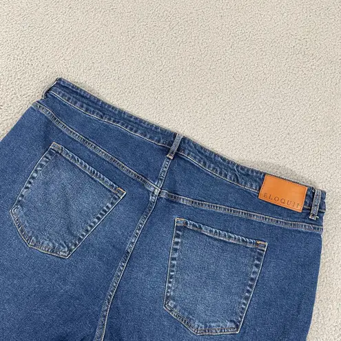 Eloquii The Flare Jean Women 24 Blue Dark Wash Wide Leg Denim