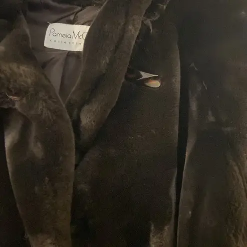 Pamela McCoy Dark Brown Faux Fur Long
Coat Size 1X New with tags
