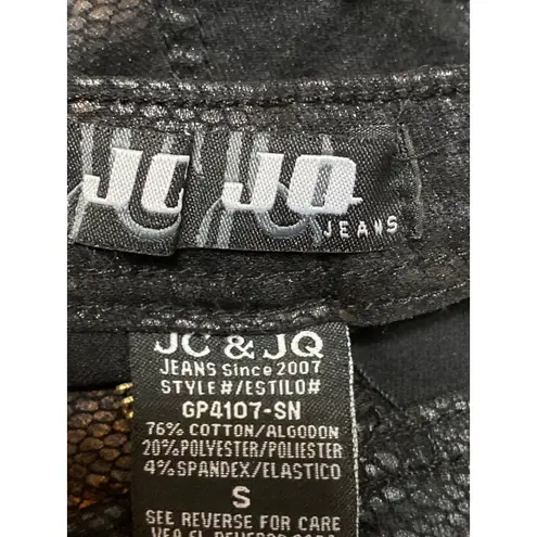 JC & JQ Women's Black Snakeskin High Waist Jean