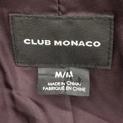 Club Monaco Dark Wine Purple Faux Fur Open Jacket Women Size M