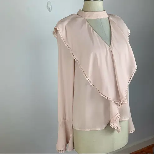 Endless Rose  Blush Keyhole Blouse Long Sleeve Medium