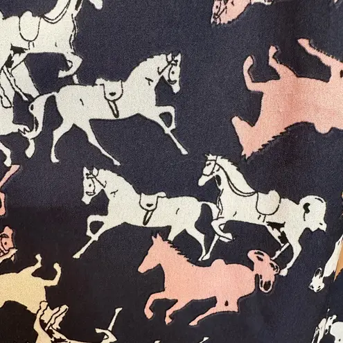 Anthropologie Porridge Petaluma Sundress Horse Equestrian Print Polka Dot Size L Blue Size L