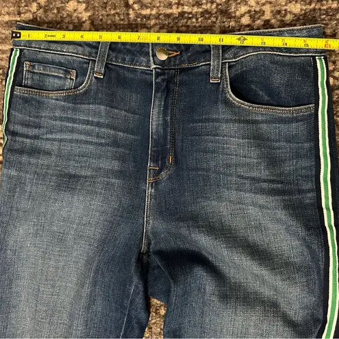 L'Agence L’Agence Denim Womens Size 32 Authentique Blue Tuxedo Striped Solana Flare Jeans