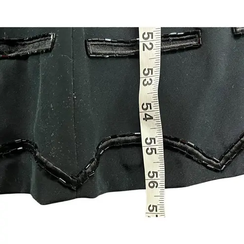 Lillie Rubin Maxi Dress Womens 8 Black Embroidered Beaded Evening Gown Formal