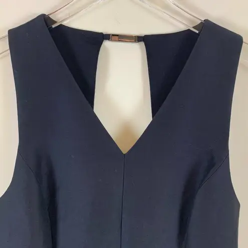 Halston Heritage Halston Women’s Size 6 Black Silk Fit & Flare V-Neck Back Cutout Dress NWT