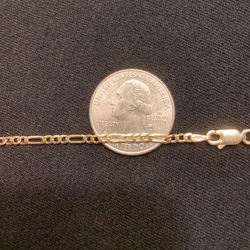 Gold Chain Figaro 16in 2mm .925 Italy Stamped