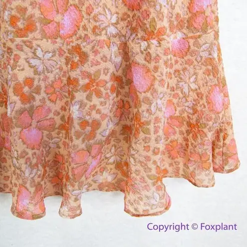 Free People New!  Romance Me Floral Print Maxi Half‎ Slip Skirt , size M