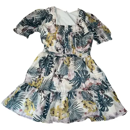 Walter Baker Liza Mini Dress Key Largo Women's Size 6 Square Neck Floral