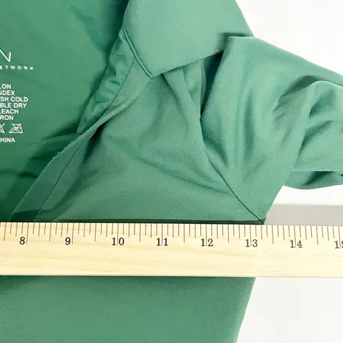 Klassy Network Womens V Neck Polo Long Sleeve Bramisuit Bodysuit Size S Emerald