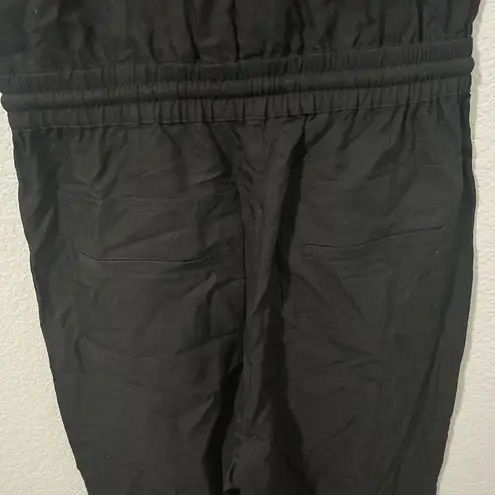 Proenza Schouler White Label Tank Round Neck drawstring jumpsuit Size 4 Black