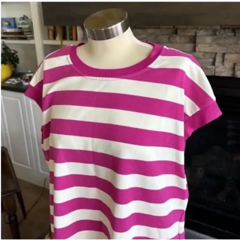 Pink and White Rugby Cap Sleeve Mini Dress Size XL