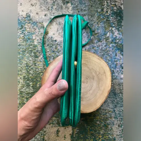 Jim Thompson Vintage green pleated silk square evening cocktail shoulder purse