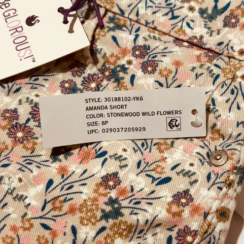 Gloria Vanderbilt Women's Amanda Short Petite Classic Rise Flex Denim Floral 8P