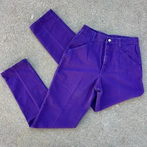 VTG 90s Roper Purple High Rise Wedgie Bareback Silver Concho Cowgirl Jeans 30x35 Size 30