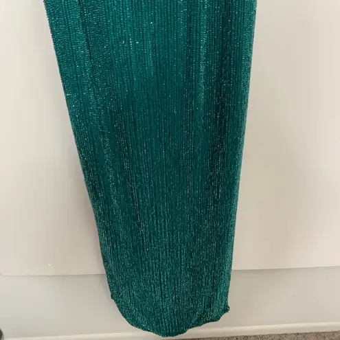 RETROFETE Katya draped sequined chiffon gown Emerald New Womens XS Green