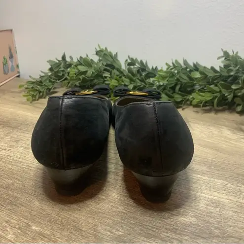 Salvatore Ferragamo Black Suede Flats Classic Design Ladies Size 8.5 A