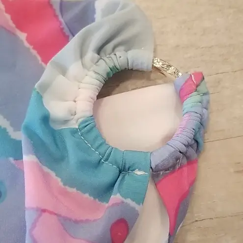 Cult Gaia ππ Jana One Piece Swimsuit ~ Surf Multi Color Print Large L NWT