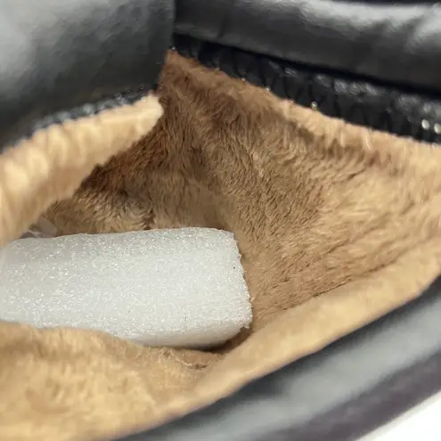 Genuine Leather Suede Fur Boots Ankle Booties Zipper Booties Slipon Boots Combat Boots Black Size 6