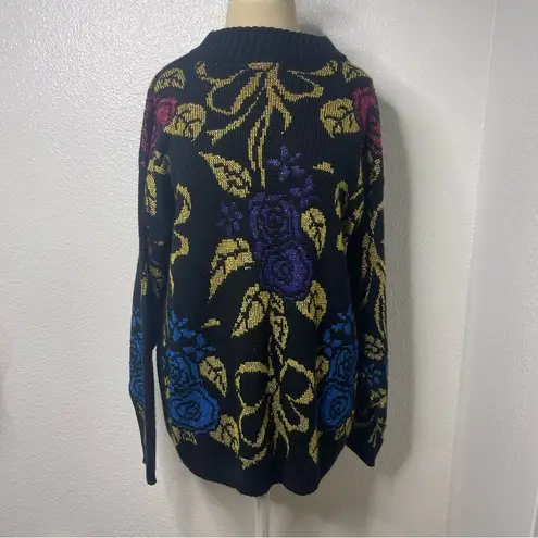 Vanity Fair Vintage 80s Sparkle Chunky Knit Pullover Holiday Sweater Size Small