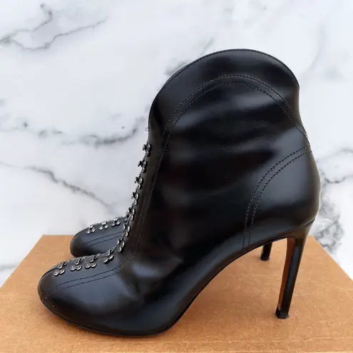 Azzedine Alaia embellished black glossed-leather ankle boots size IT 38.5 US 8.5