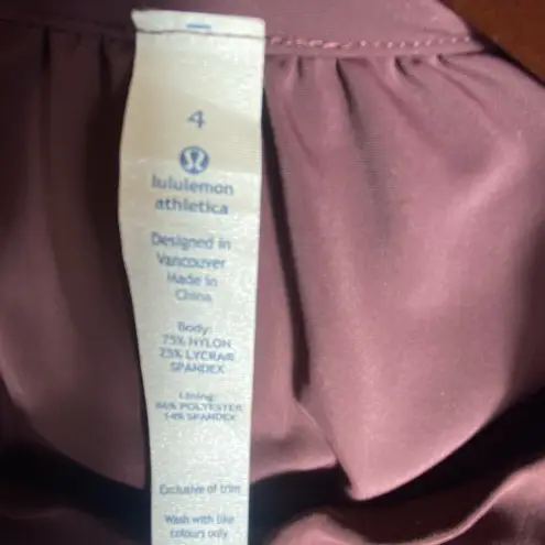 Lululemon  Effortless Dress Size 4 Bordeaux Drama Travel Athletic Lightweight NEW