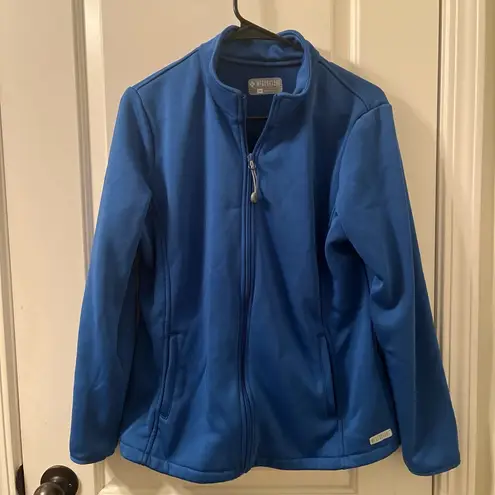 MED COUTURE Women's Athletic Zip Up Track Jacket Coat Blue Size Medium