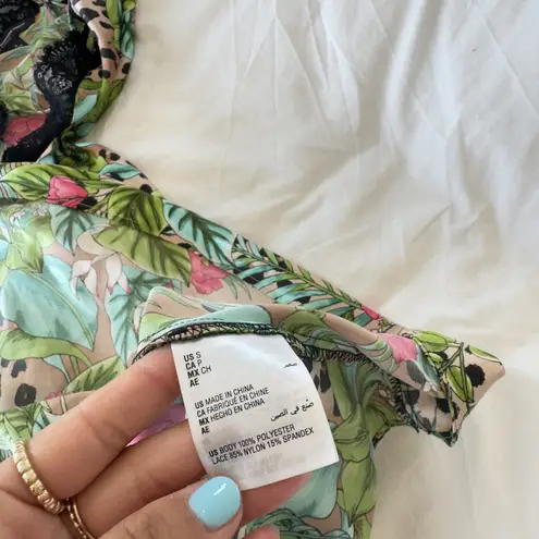 INC Lace Bustier Slip Jungle Leopard Print Size S Lingerie Boudoir Nightie Sexy