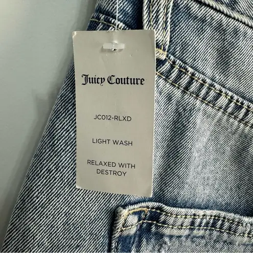 Juicy Couture  High Rise Light-Wash Destroyed Relaxed JeansJC012-RLXD Size 27 NWT