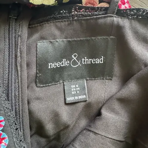 Needle & Thread Black Flower Foliage Romper