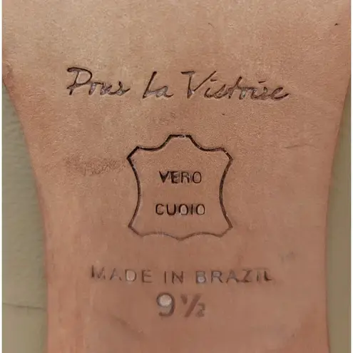 Pour La Victoire Tan / Red Leather Mary Janes Pumps Heels Women's Size 9.5