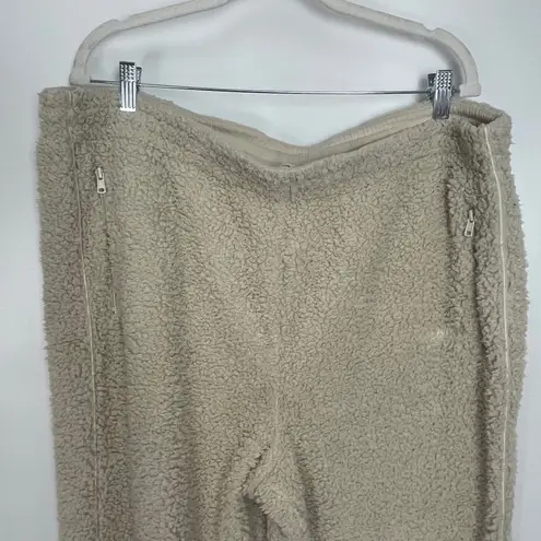 SKIMS Women's Teddy Fleece Lounge Beige Cozy Warm Joggers Pants Size 2X