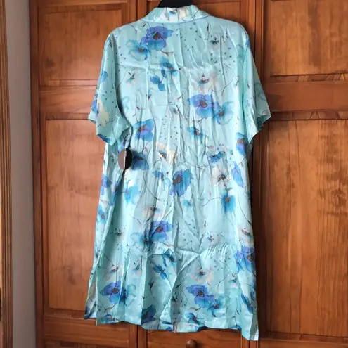 Valerie Stevens NWT Vintage Light Blue Floral Nightgown 1X