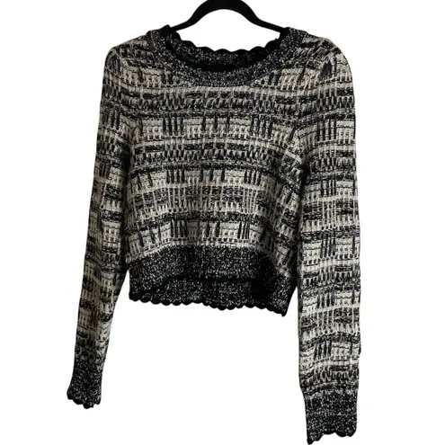 House of Harlow 1960 Black and Cream Knit Sweater Size Medium