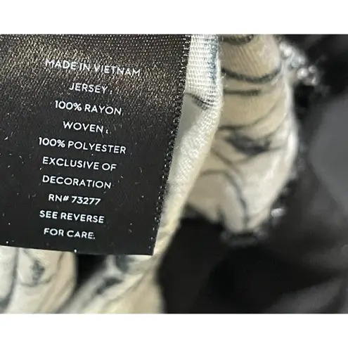 Simply Vera, Vera Wang Simply Vera Pullover Top Tunic Floral Black Grey Size L Large