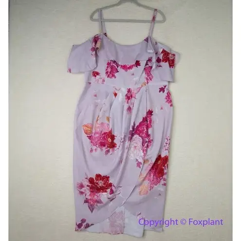 City Chic New! Sakura love maxi floral dress lilac/pink/magenta, size 18