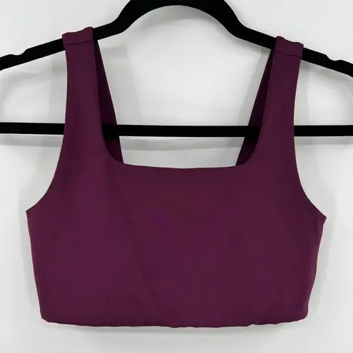 Girlfriend Collective 🆕 NWOT  Tommy Sports Bra Cropped Top Wide Strap Plum XS