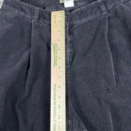 L.L. Bean Black Corduroy Curvy Fit Straight Leg Pants Trousers High Waisted Black Size 12