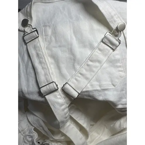 Agnes Orinda Overalls Dress Sleeveless Casual White Denim Skirt 4X