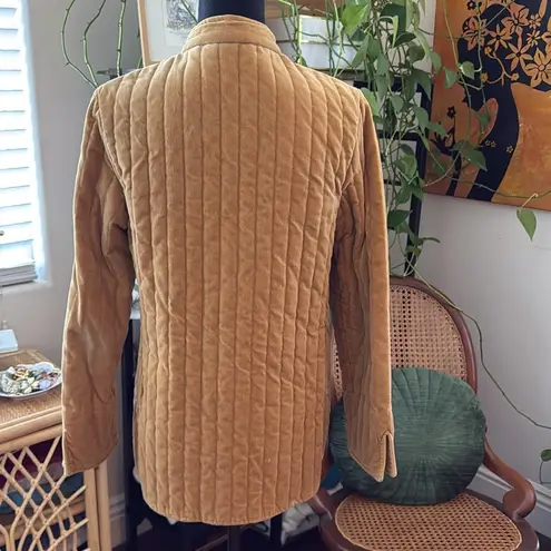 Vintage 70s/80s Quilted Mustard Yellow Velour Button Up Jacket Size undefined