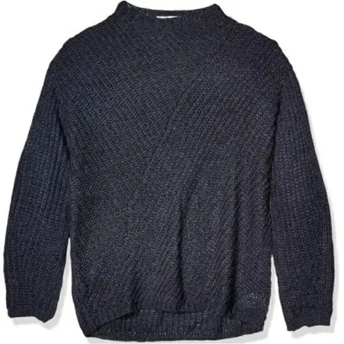 William Rast Junior's Medium Gray Oversized Sweater Top Long Sleeve Mock