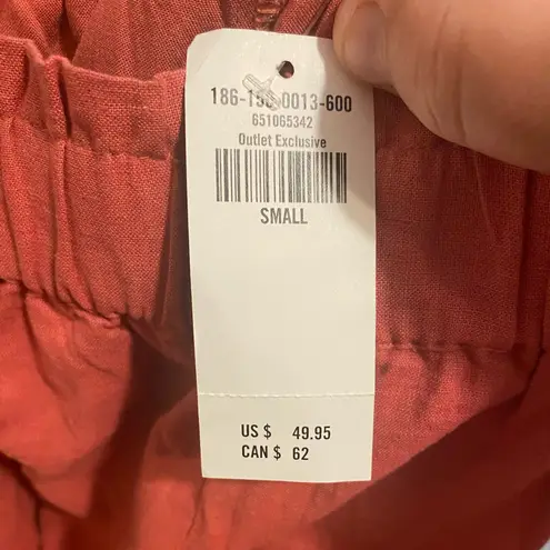 Abercrombie & Fitch New NWT‎  Coral Pink Wide Leg Linen Blend Pants Size Small thumbnail 3