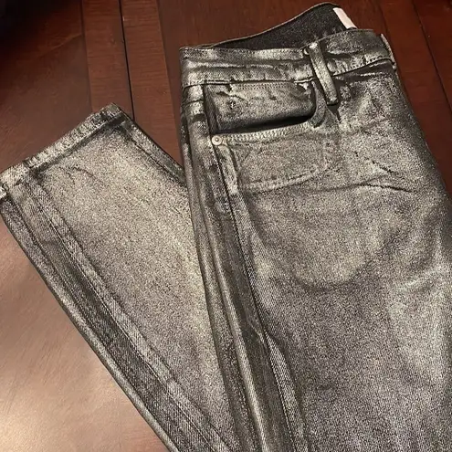 frame denim NWT FRAME - LE HIGH SKINNY CROP CHROME NOIR size 27