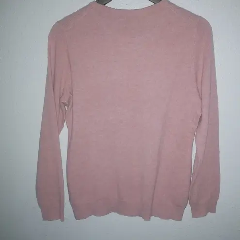 Charter Club Luxury M Cashmere Knit Crew Neck Long Sleeved Sweater Salmon Pink