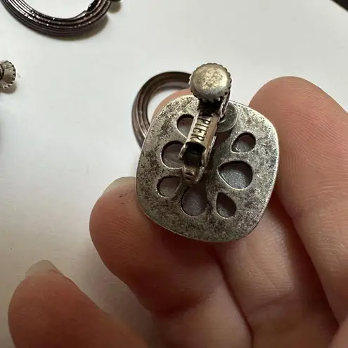 Monet Lot Of 2 Signed Purple Clip On Earrings Signed And Napier