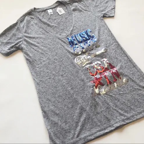 Salt Creek Nashville TN Sequin Graphic Tee Size L