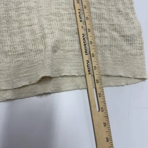 J.Crew Sweater Womens Small Cream Linen Blend Ruffle Sleeve Scoop Neck Top