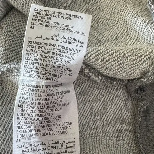 Charter Club Petite Small PS Sweatshirt Top Lace Accent Short Sleeve Crew Neck