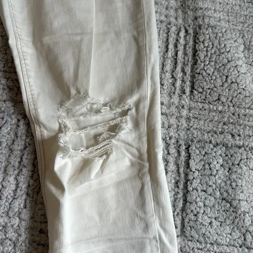 American Eagle  White Ripped Mom Jeans