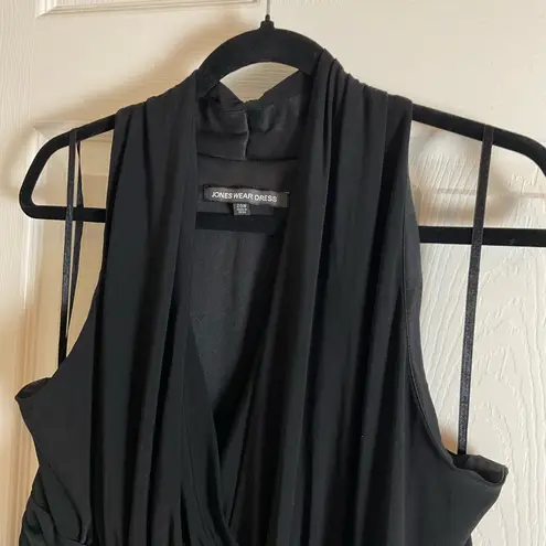 Jones Wear Dress black size 20W halter ruched waist fit and flare midi formal
